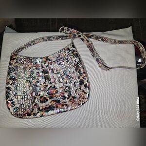 Brahmin Multi-Color Croc-Embossed Shoulder